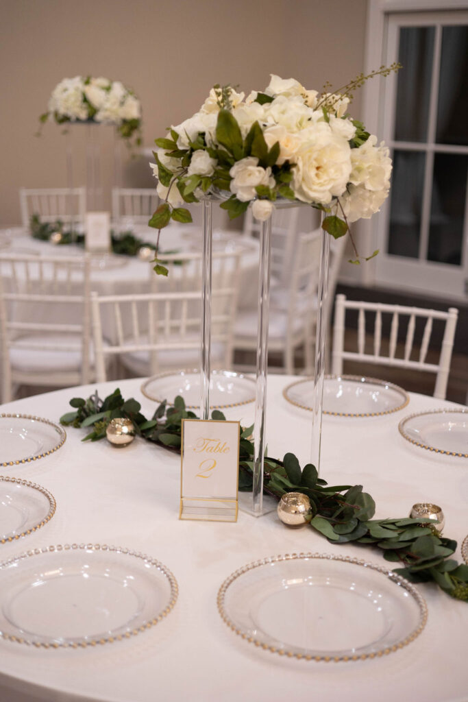 Wedding venue reception table decor