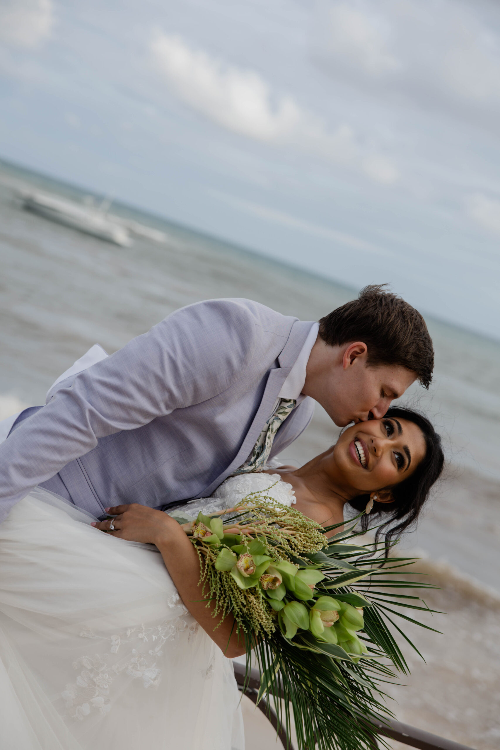 bride and groom portraits from a beautiful tropical wedding day