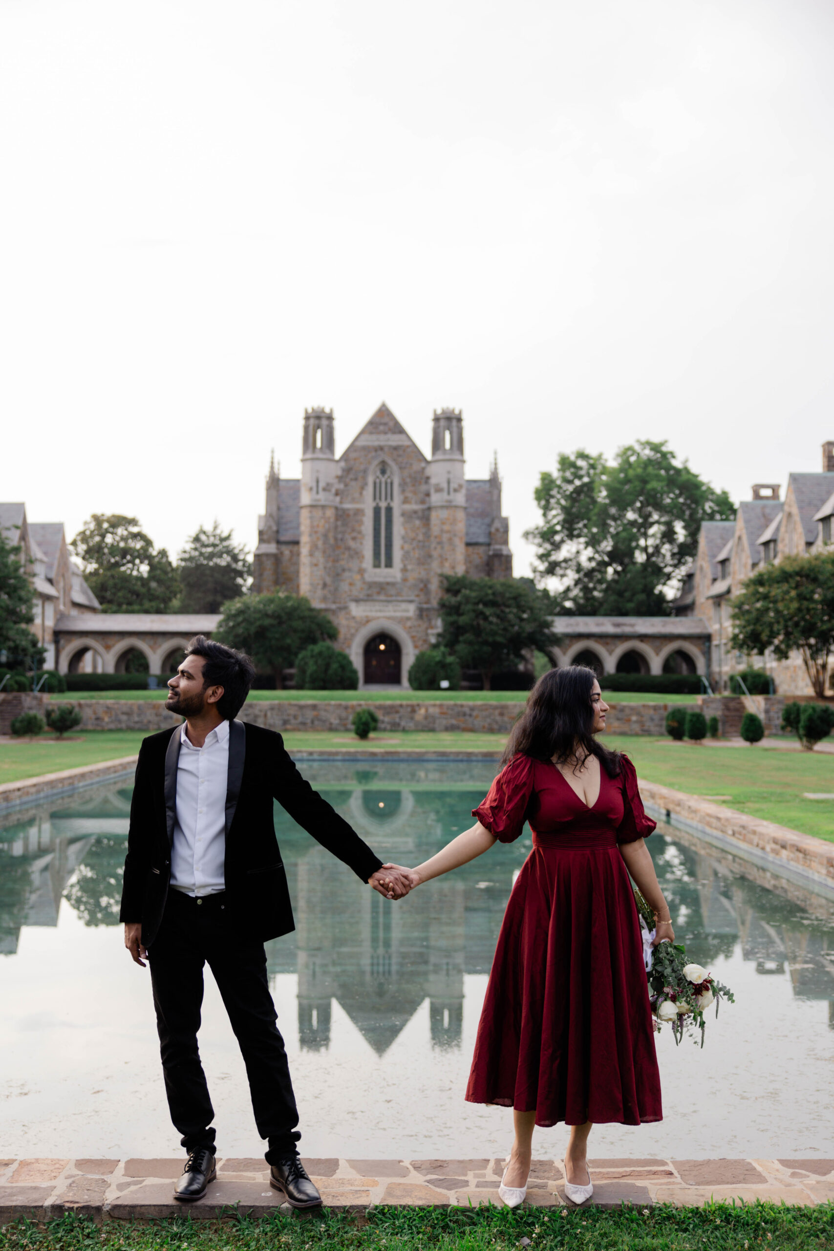 documentary style spring engagement photos captured by Keri L Photography as the stunning couple hold hands