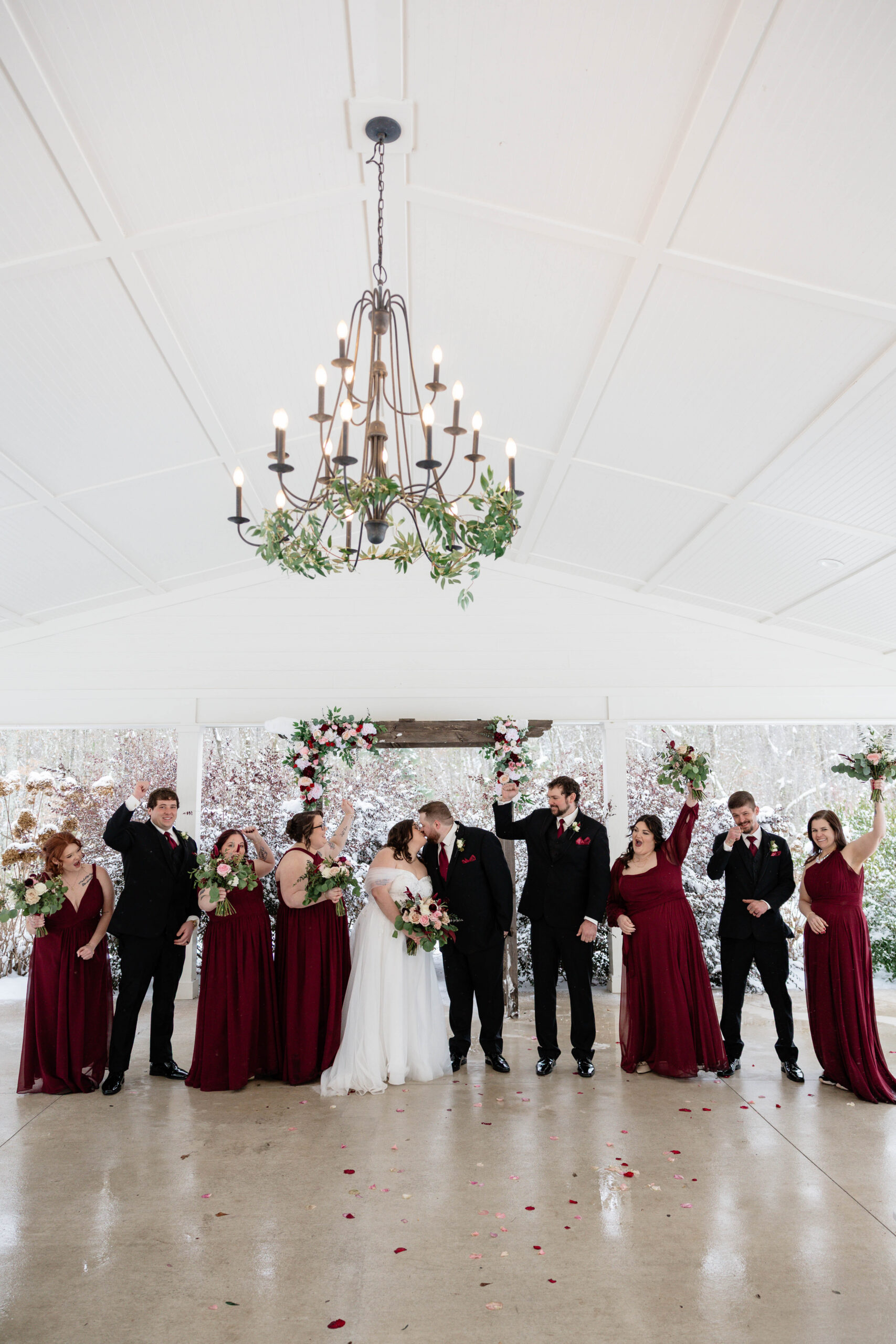 candid wedding reception photos from a beautiful winter wedding day in Georgia