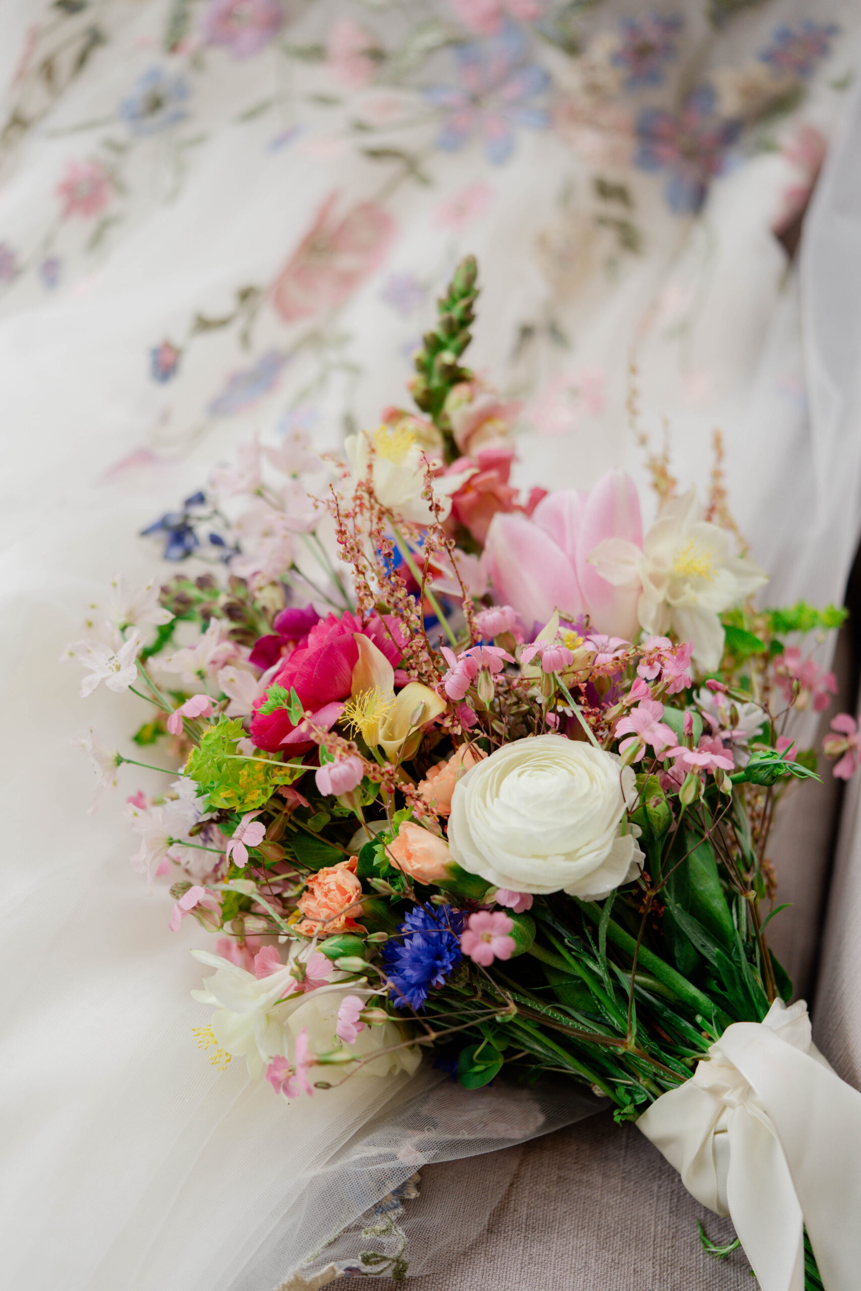 bridal bouquet from a beautiful colorful wedding day