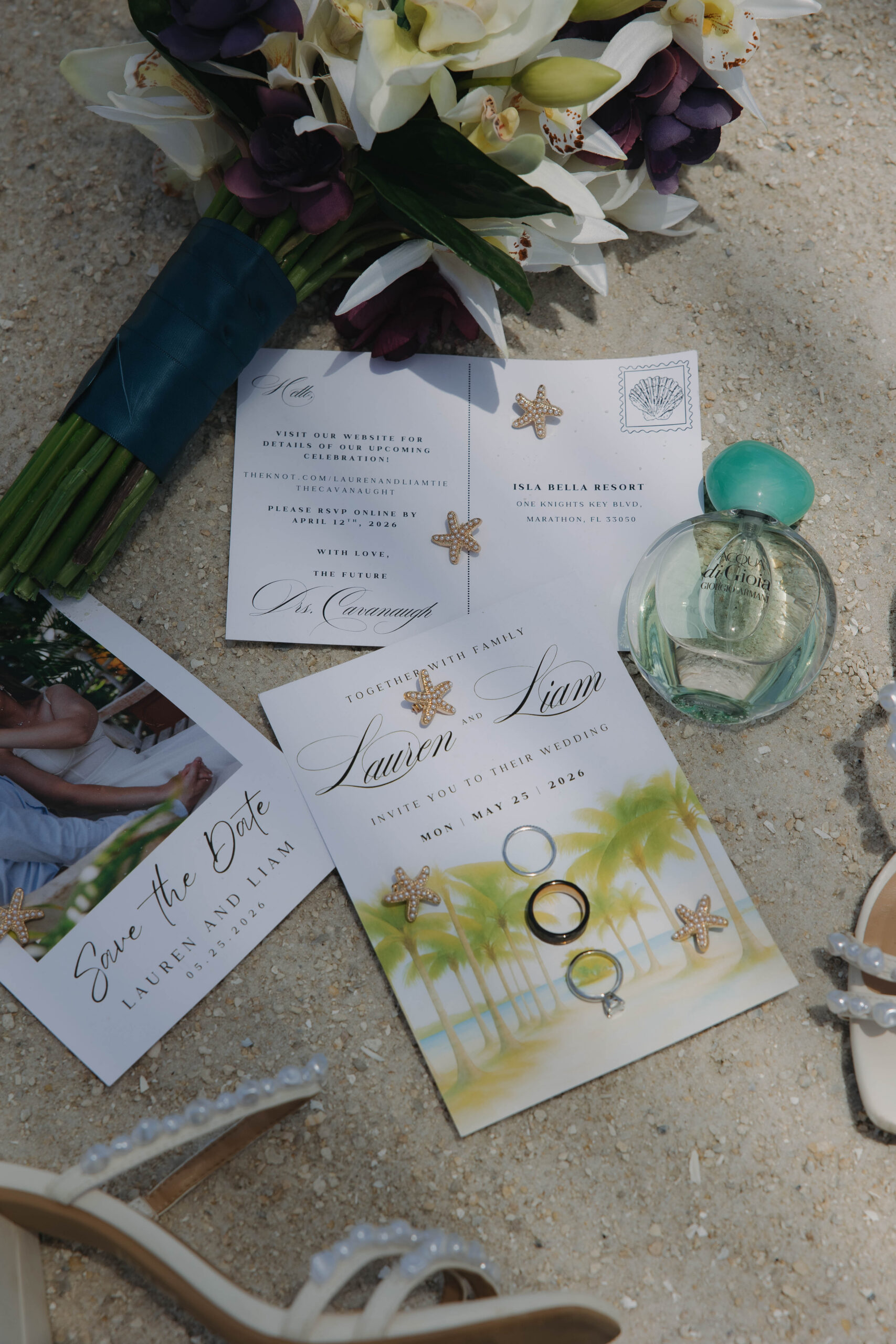 flat lay details from a beautiful ocean front resort