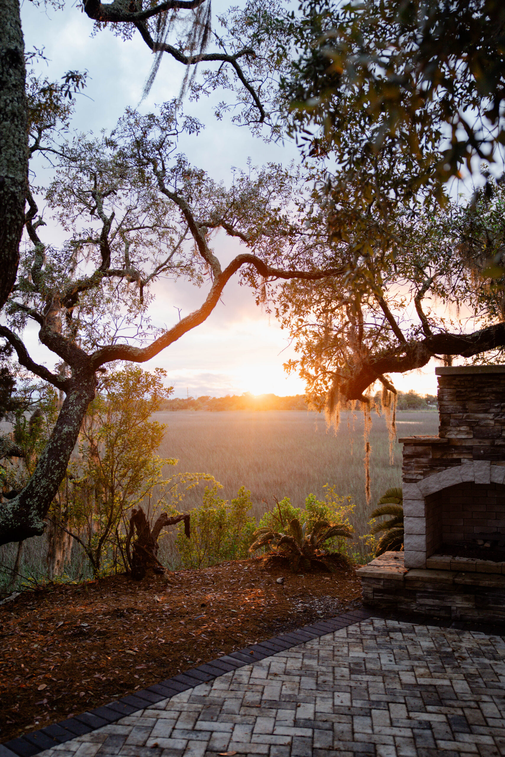 golden hour bride and groom portraits from a beautiful Tybee Island wedding day