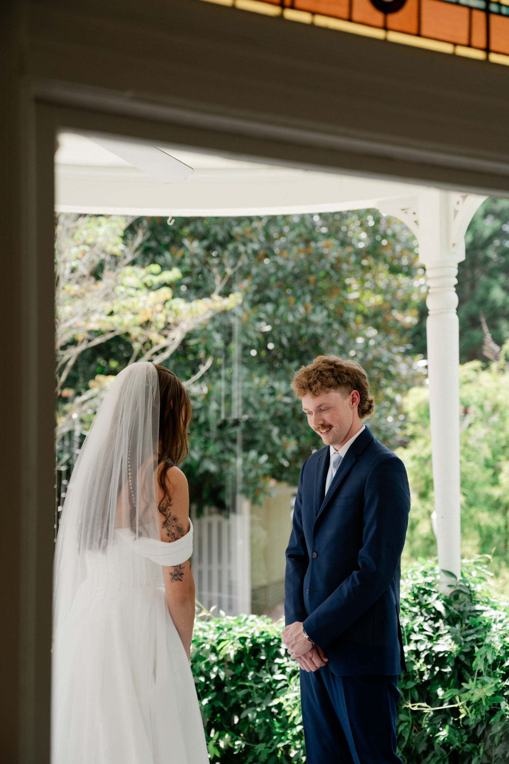 first look session from a stunning Georgia wedding day